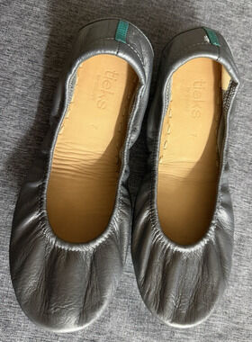 Tieks Ballet Flats Metallic Pewter Shoes Women's Sz 7